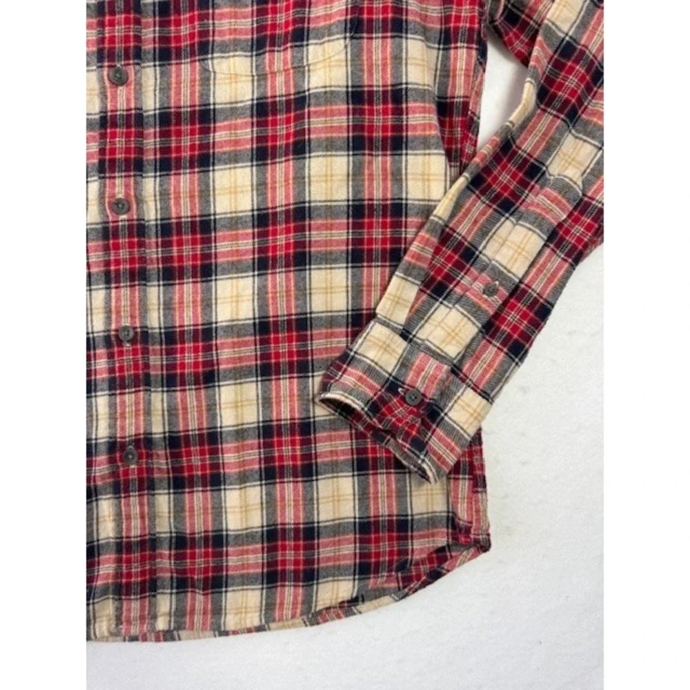 J Crew Shirt Mens MED‎ Red Check Plaid Flannel Casual Button Up Slim Fit Casual
